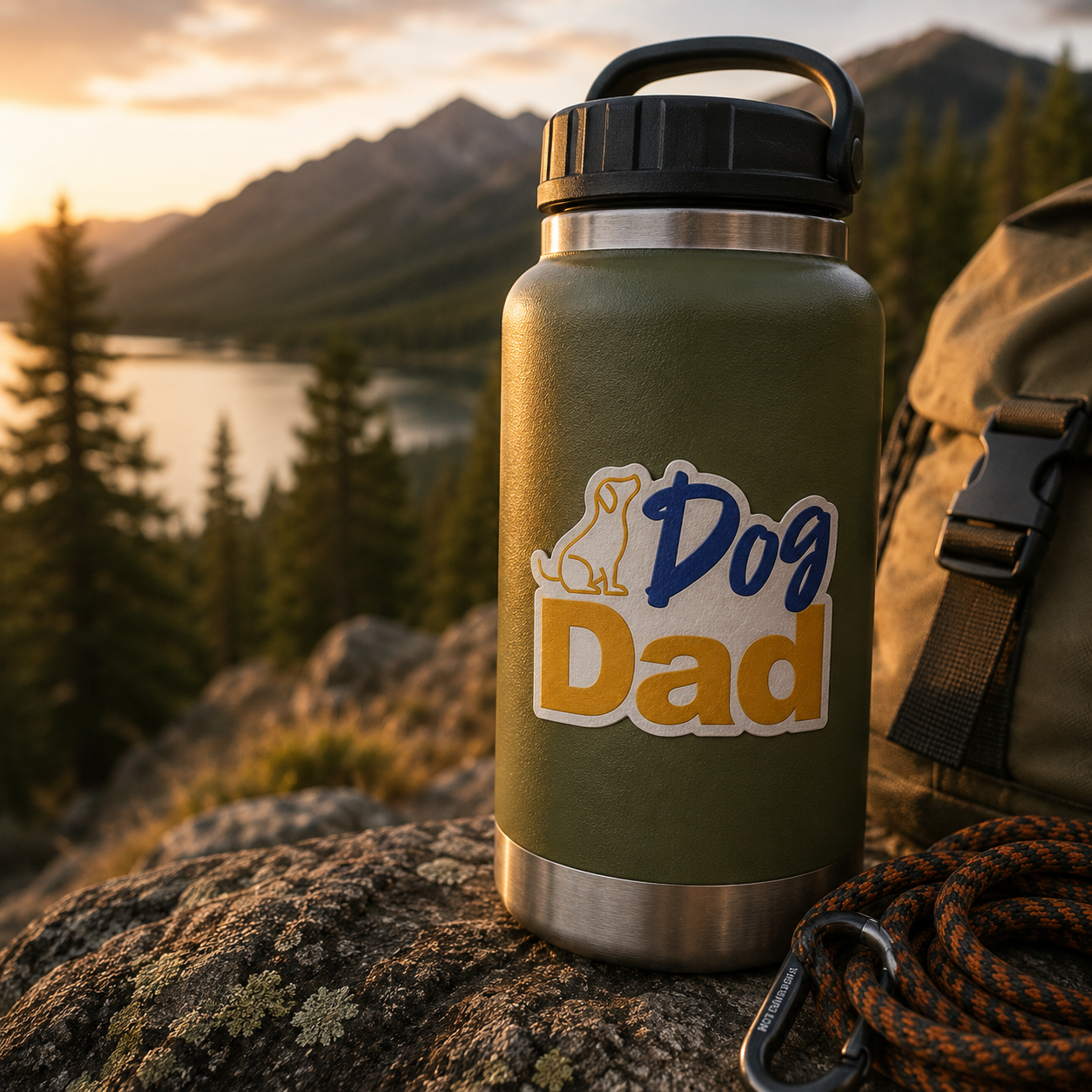 Dog Dad Adventure Sticker